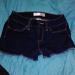 Dark blue denim shorts